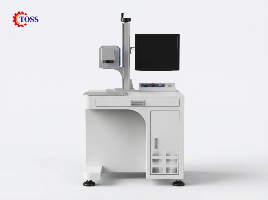 CO₂ laser marking CNC machine used for precise engraving and marking on non-metal materials in industrial applications.